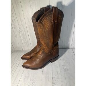 Frye Billy Women's Leather Pull On Deco Stitch Boots Sz 7.5 Brown